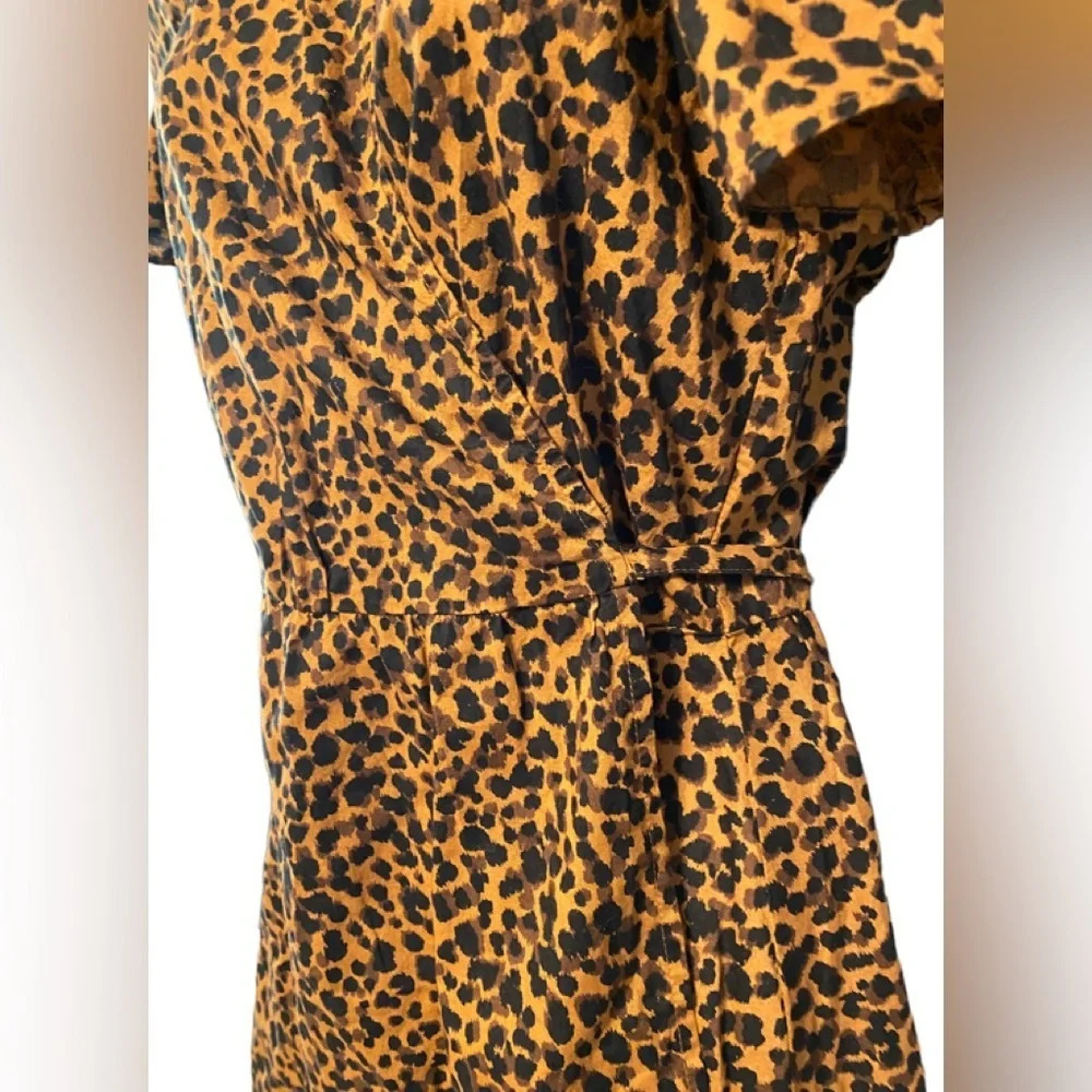 Madewell Flutter Sleeve Leopard Print Cotton Wrap… - image 5